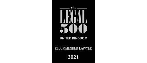 The Legal 500 UK 2021 - Recommended lawyer